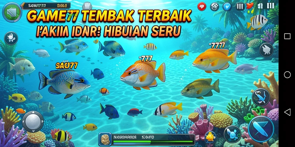 Screenshot gameplay SAWIT777 yang menunjukkan aksi menembak ikan.
