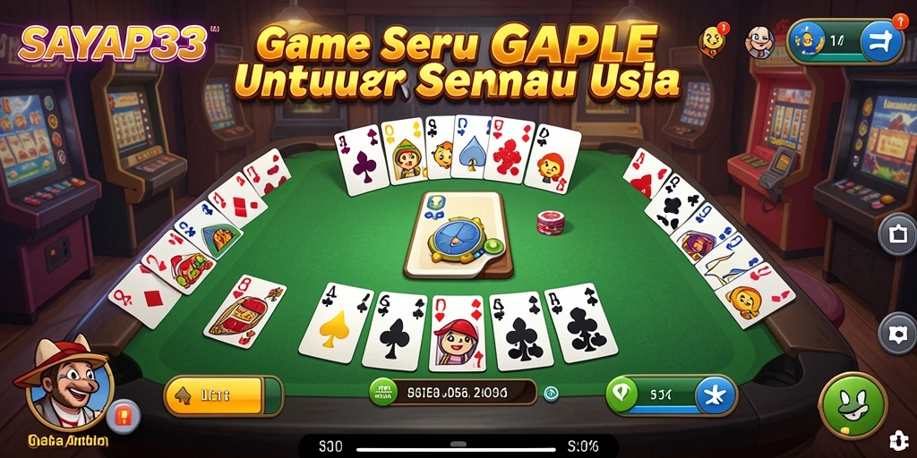 Tampilan gameplay seru SAYAP33 dengan pemain yang berinteraksi.