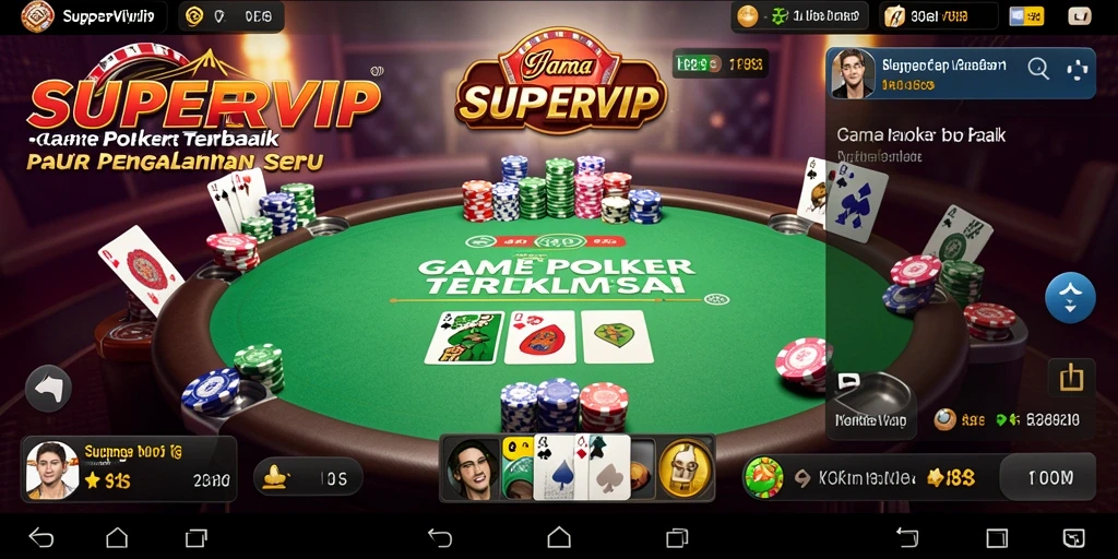 Gameplay menarik SUPERVIP dalam suasana poker yang seru.