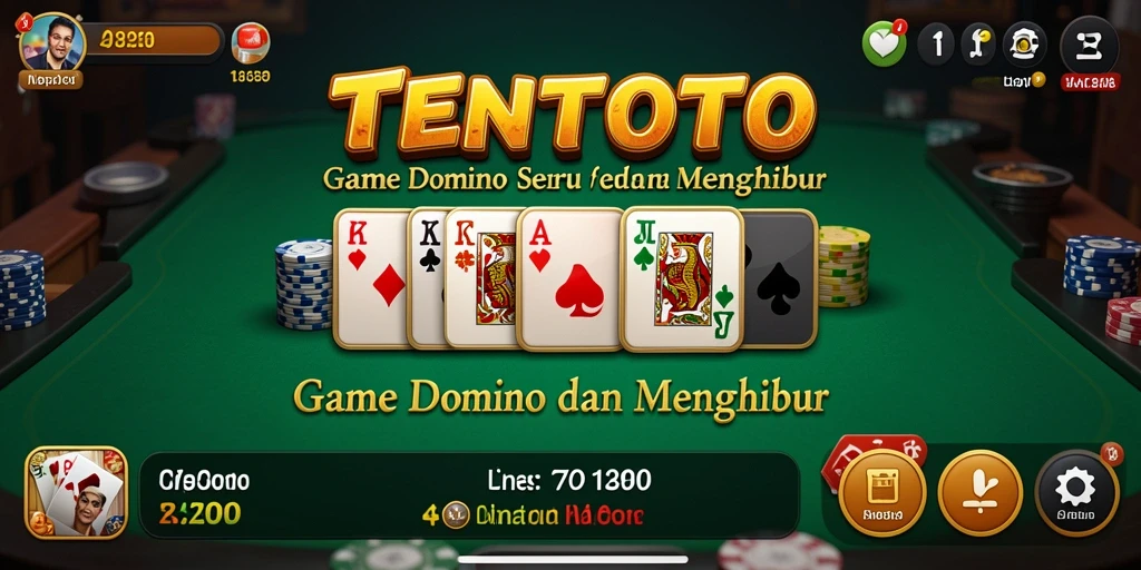 Screenshot gameplay TENTOTO yang menunjukkan momen seru permainan Domino.